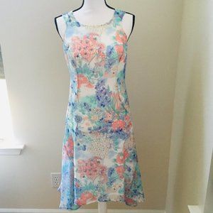 Tommy Hilfiger Floral Multicolor Chiffon Women Spring Summer Long Dress Size 4